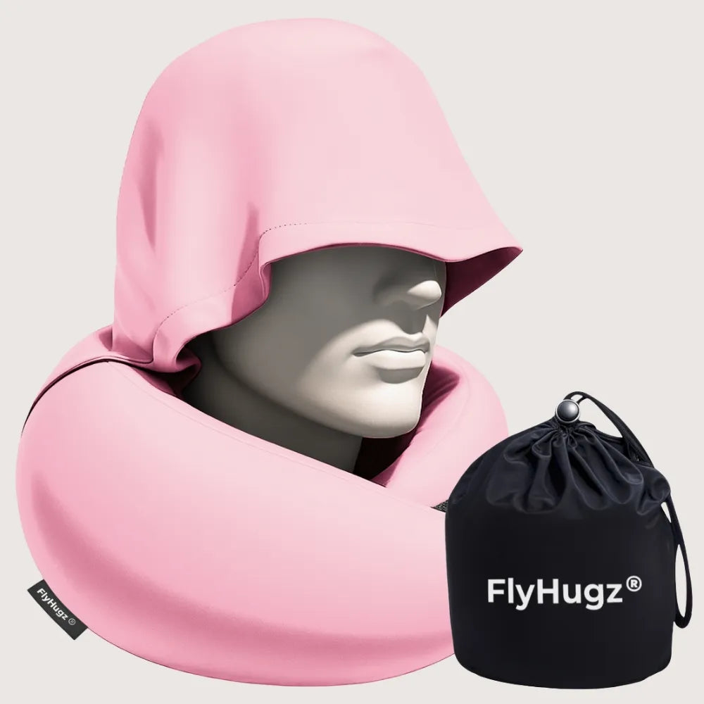 FlyHugz® 2.0 Almohada de Viaje con Capucha