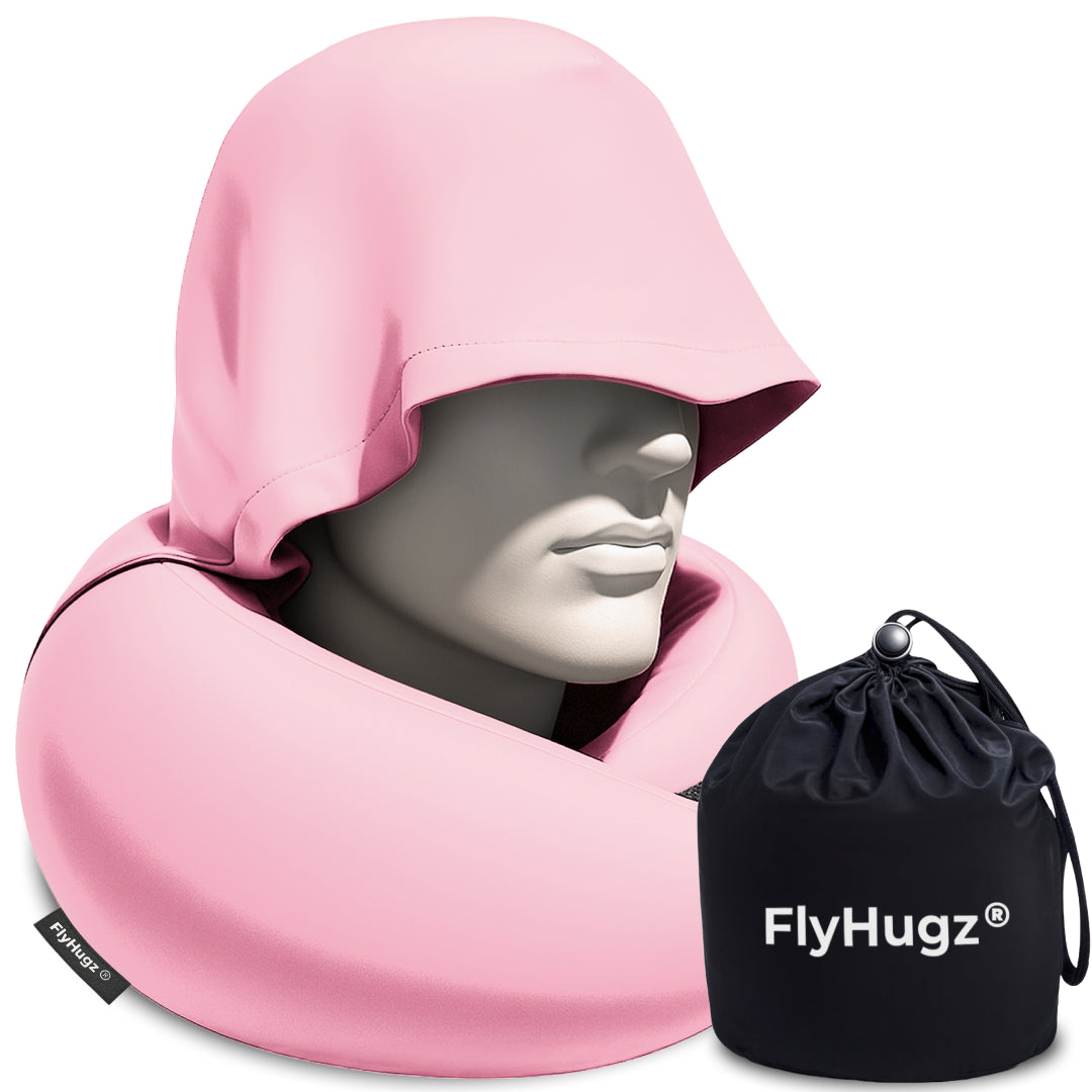 FlyHugz® 2.0 Almohada de Viaje con Capucha
