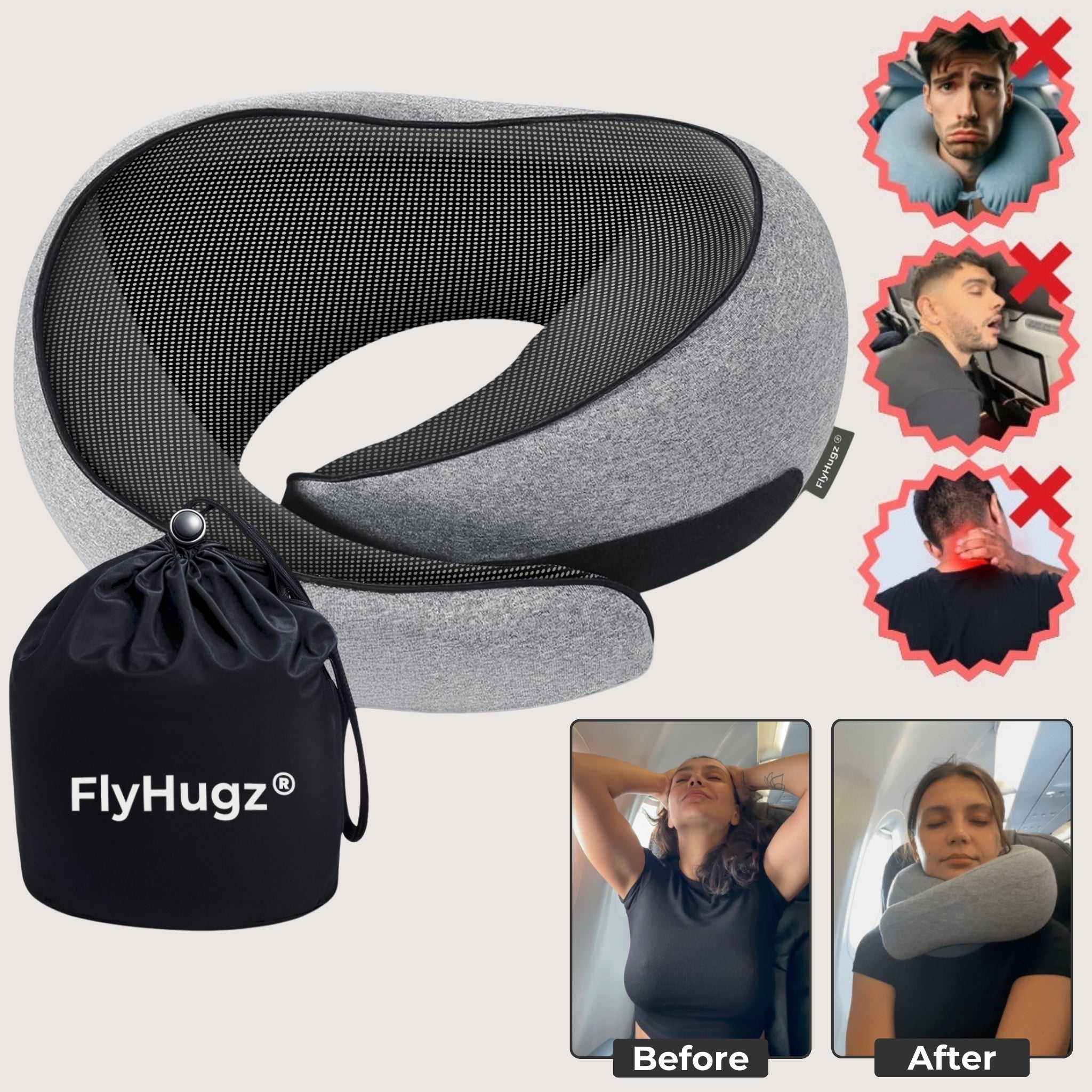 La Original Almohada de Viaje FlyHugz®