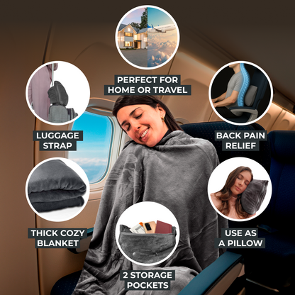 FlyHugz® Manta y Bolsa de Confort