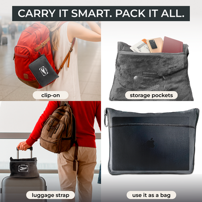 FlyHugz® Manta y Bolsa de Confort