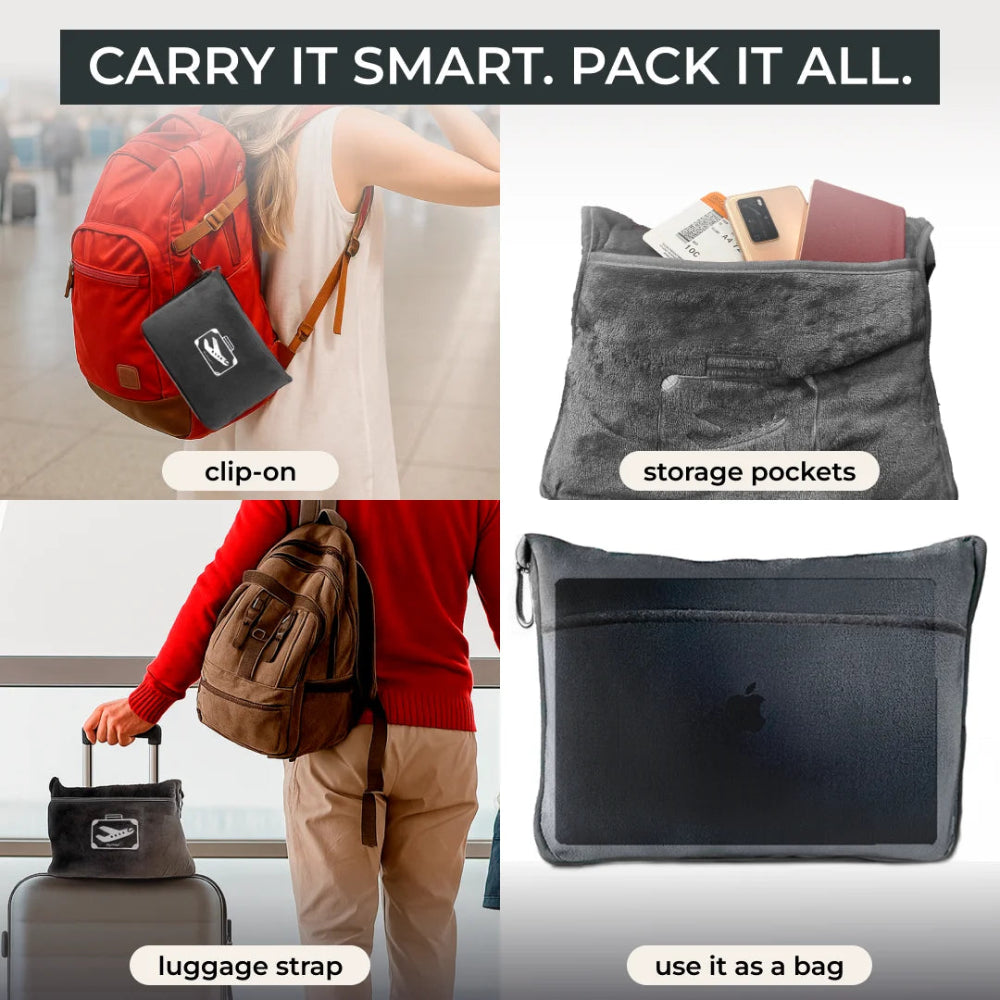 FlyHugz® Manta y Bolsa de Confort