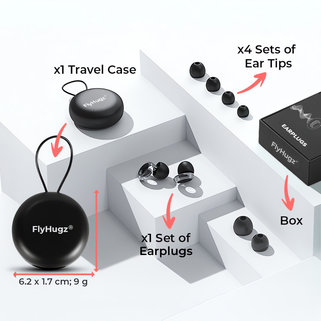FlyHugz® Tapones para los Oídos de Viaje que Reducen Ruido 2.0