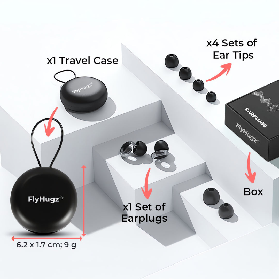 FlyHugz® Tapones para los Oídos de Viaje que Reducen Ruido