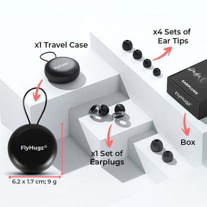 FlyHugz® Tapones para los Oídos de Viaje que Reducen Ruido