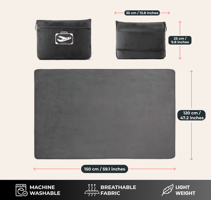 FlyHugz® Manta y Bolsa de Confort