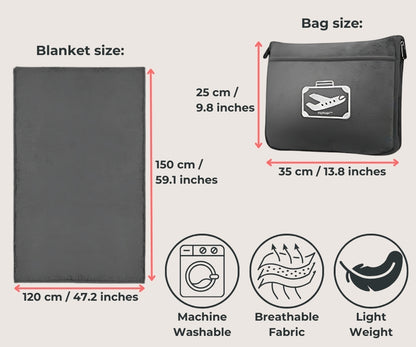 FlyHugz® Manta y Bolsa de Confort