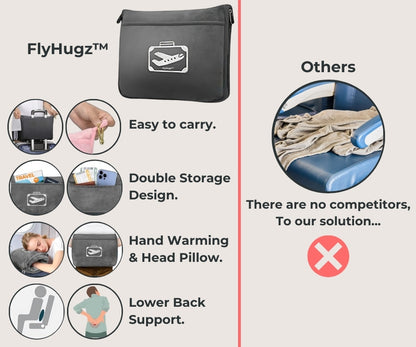 FlyHugz® Manta y Bolsa de Confort