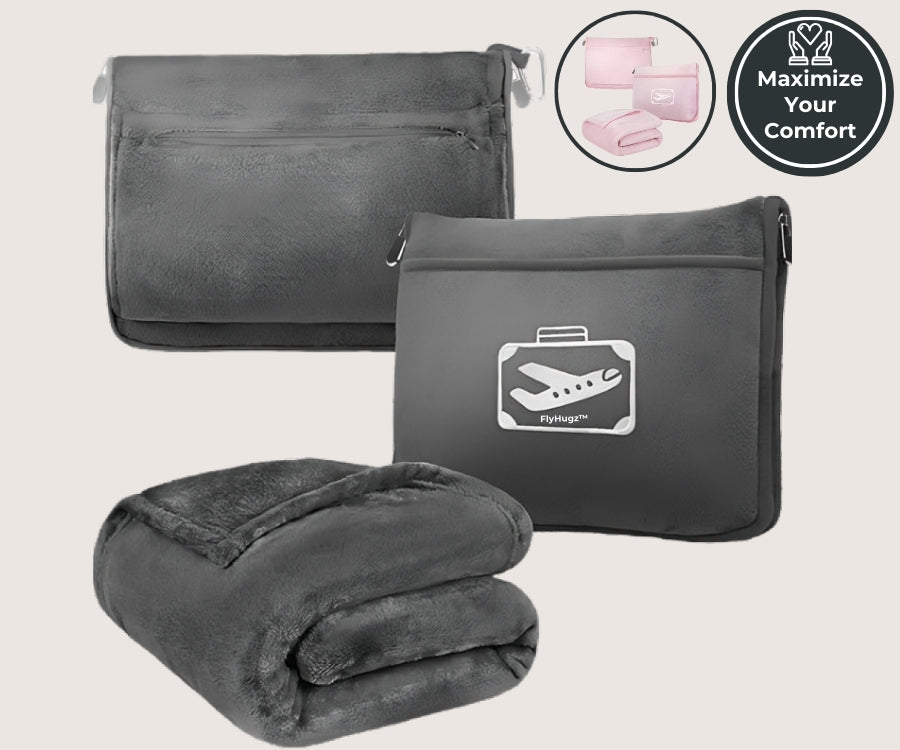 FlyHugz® Manta y Bolsa de Confort