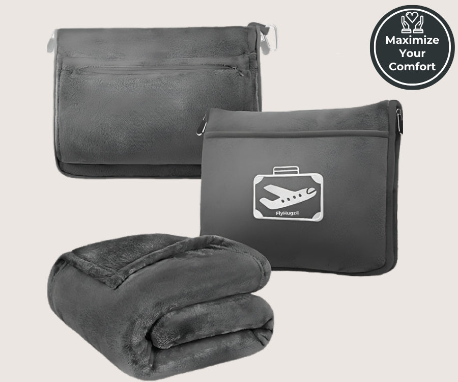 FlyHugz® Manta y Bolsa de Confort