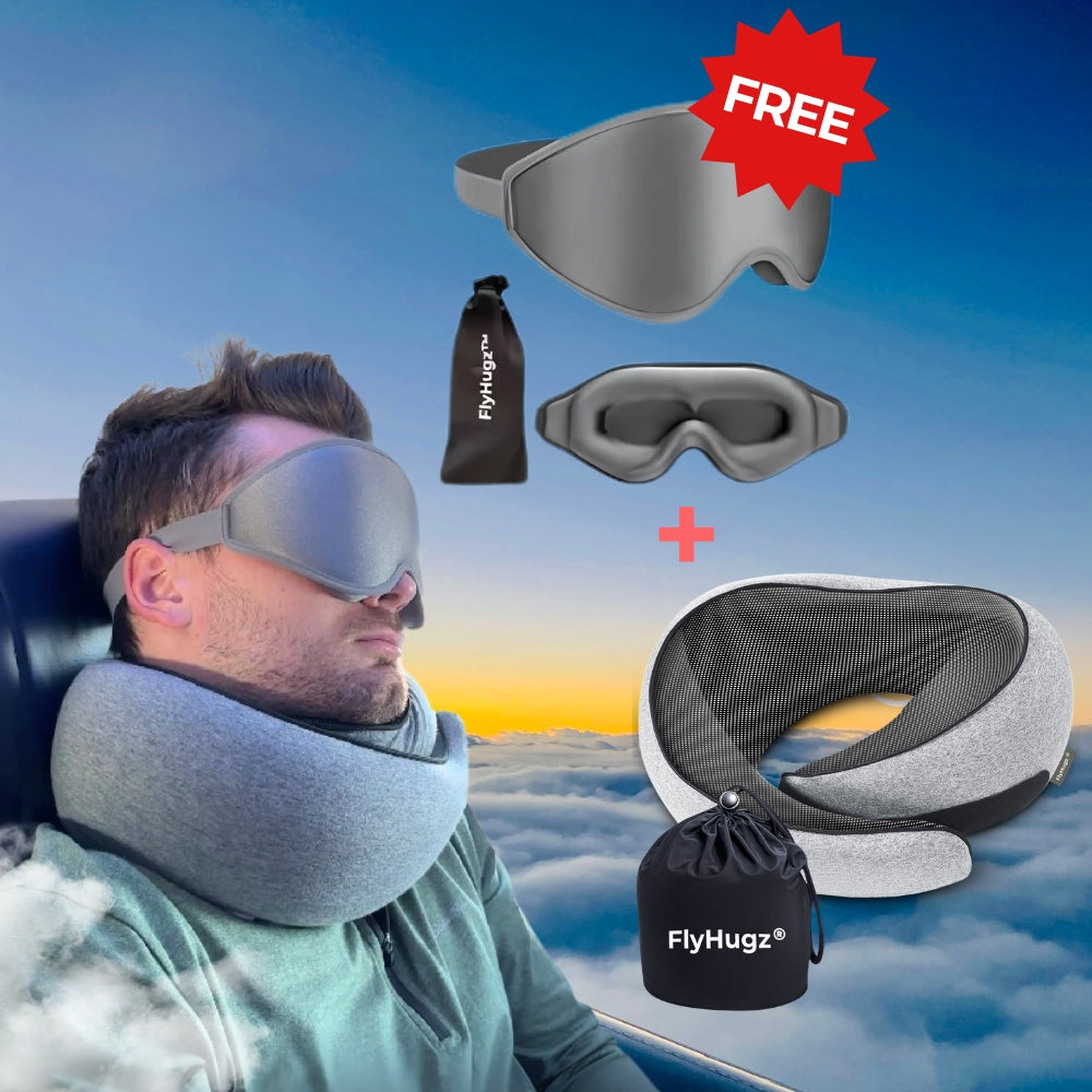 FlyHugz® MÁSCARA DE SUEÑO GRATIS con cada almohada — ¡termina HOY!