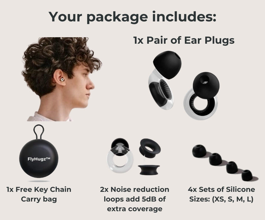 FlyHugz® Tapones para los Oídos de Cancelación de Ruido