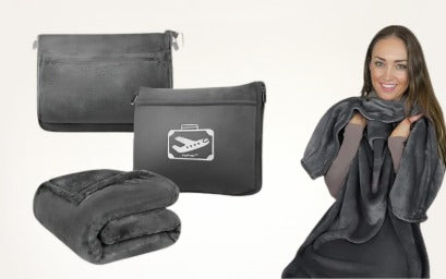 FlyHugz® Manta y Bolsa de Confort