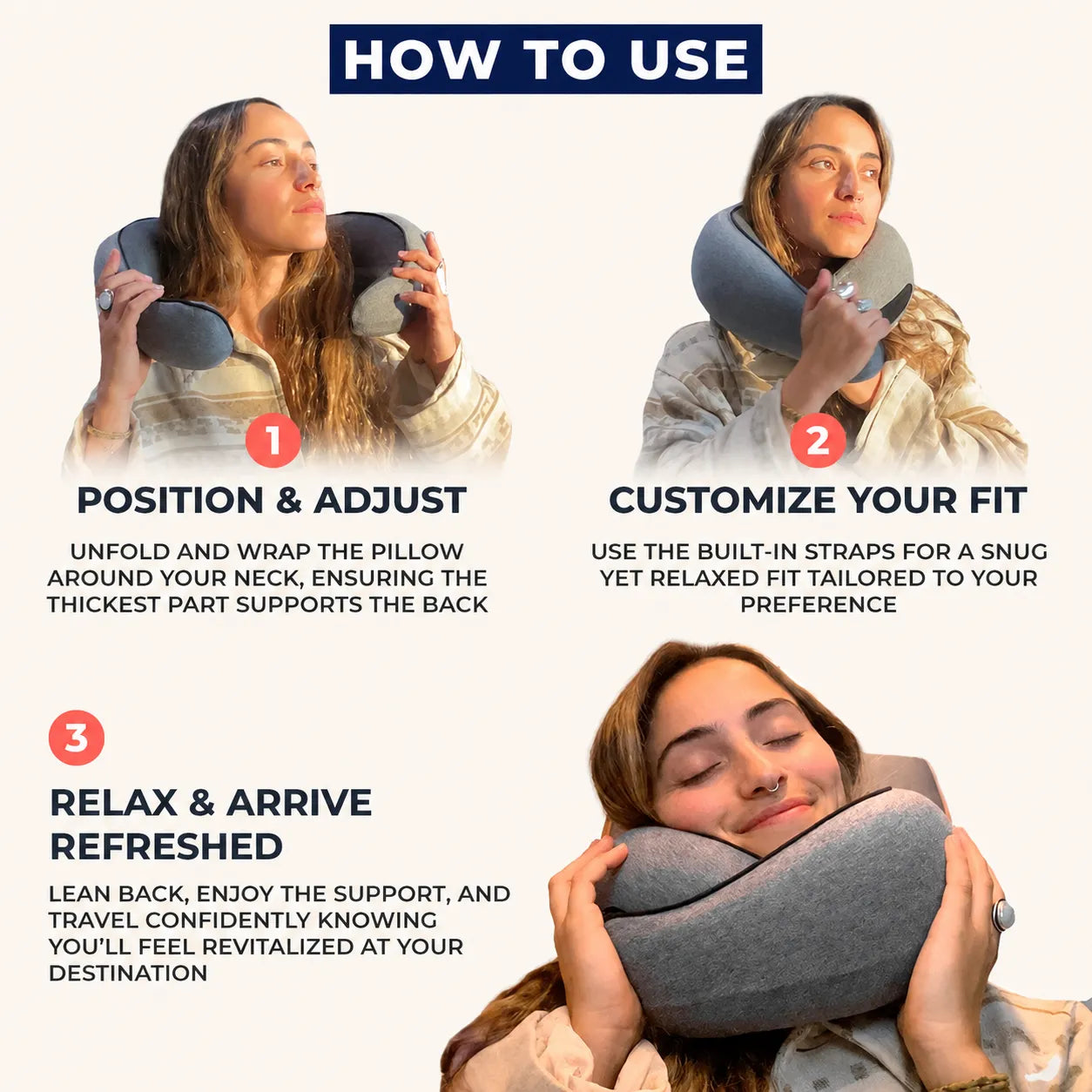 FlyHugz Travel Pillow — how to use