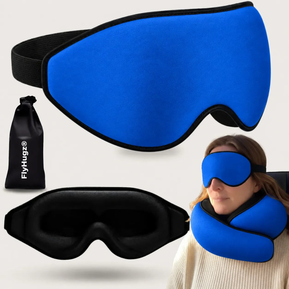 FlyHugz Royal Blue sleep mask
