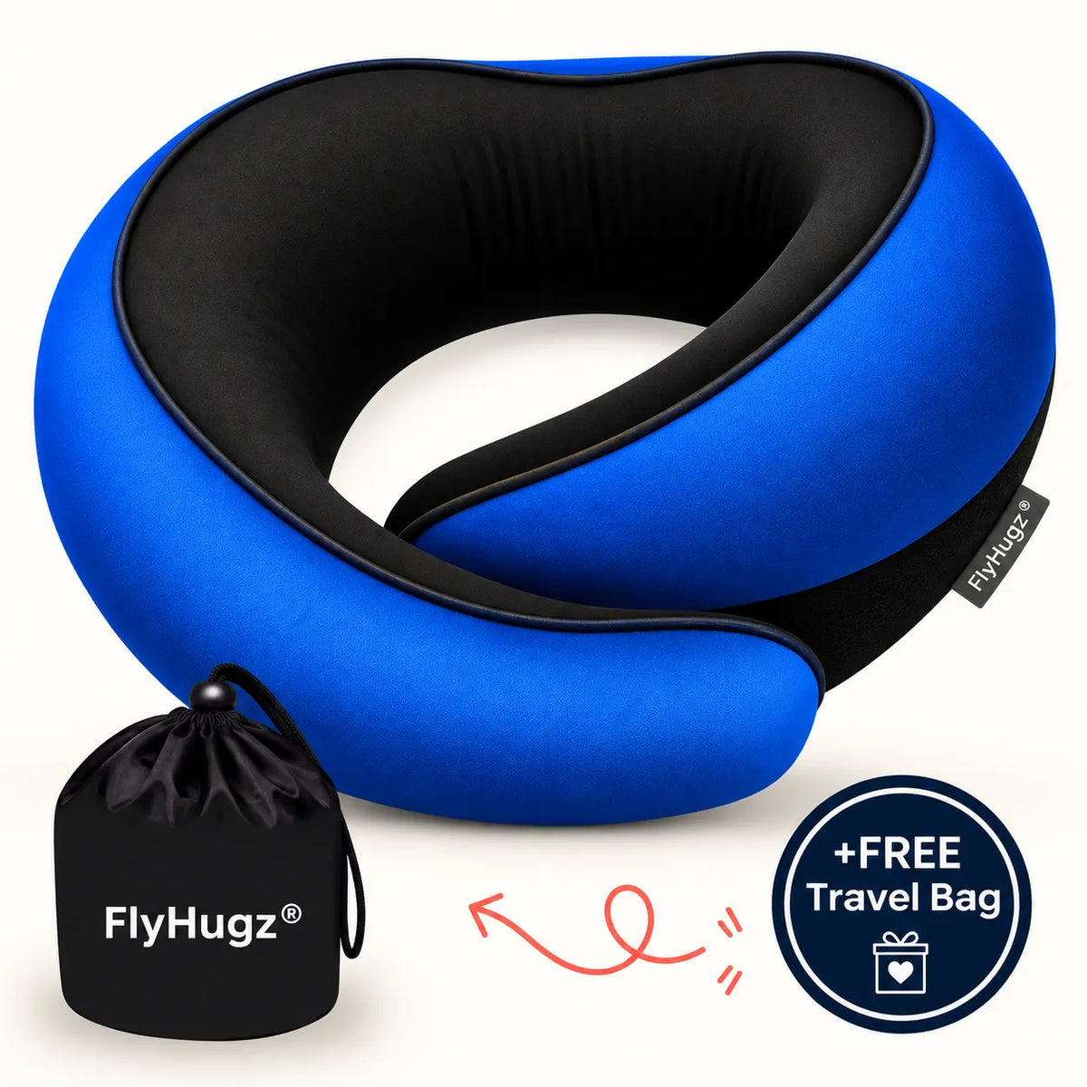 FlyHugz Royal Blue travel pillow