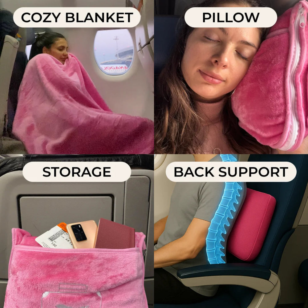 FlyHugz® Manta y Bolsa de Confort