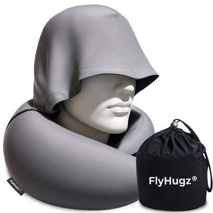 FlyHugz® 2.0 Almohada de Viaje con Capucha